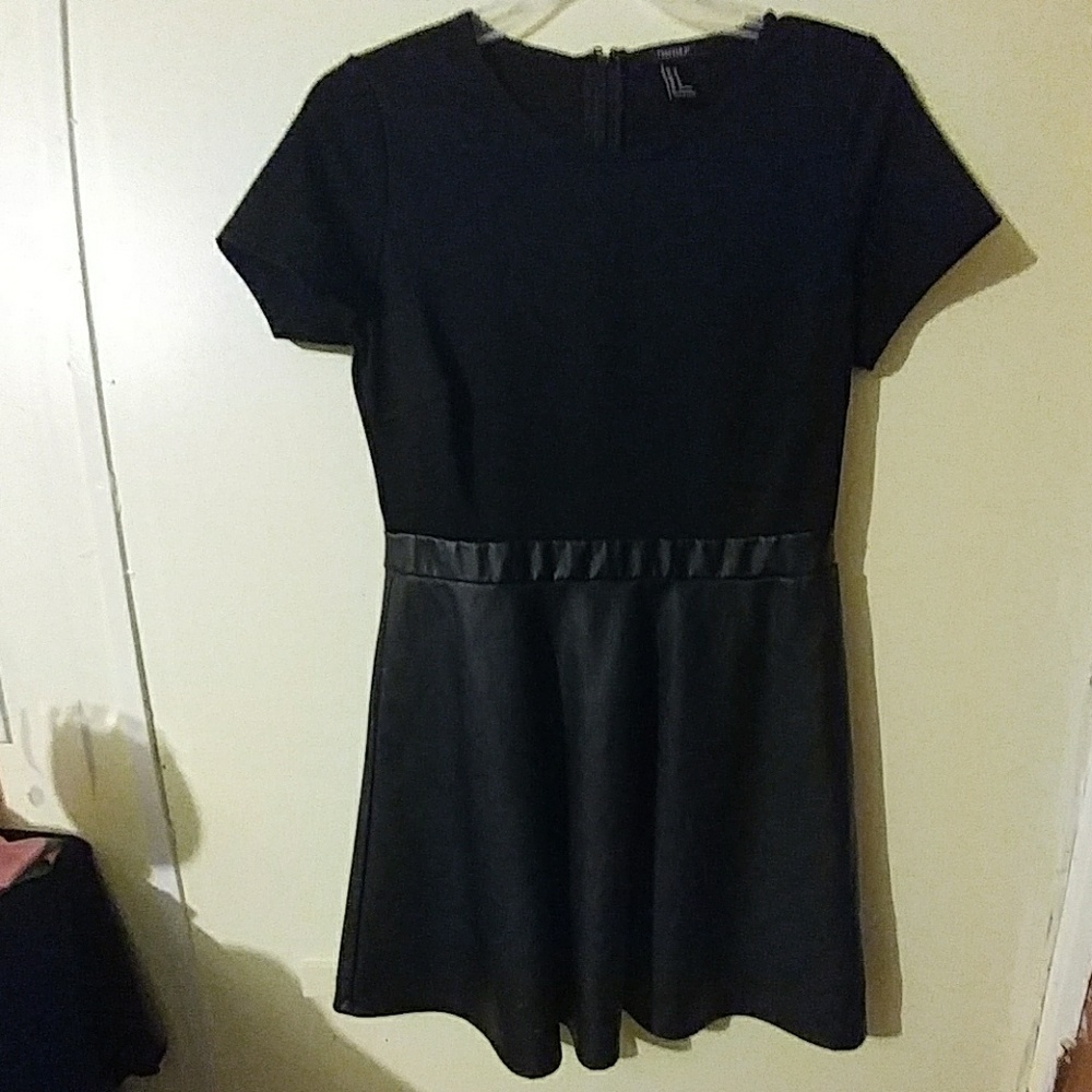 Forever 21 black faux leather dress